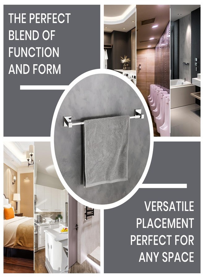 iBELL 60 cm (24-Inch) Towel Rod | Towel Rack for Bathroom | Towel Bar | Towel Hanger | Towel Stand | Bathroom Accessories - Square Design (Chrome Finish) - Image 4